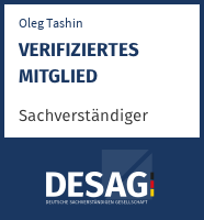 Oleg Tashin – verifiziertes Mitglied der DESAG, Sachverständiger